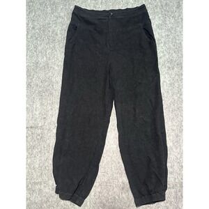 Anthropologie Womens Linen Blend High Rise Relaxed Fit Black Pants Sz 10 (31x25)